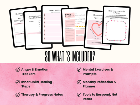 PTSD & Trauma Processing Workbook – 64 Pages Editable Canva Template + PDF | Emotional Healing & Self-Regulation Journal